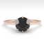 1.0 CTW Black Diamond Solitaire Ring Vintage 14K Rose