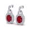 5 CTW Ruby & Micro VS/SI Diamond Pave Earrings Halo 14K
