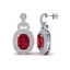 5 CTW Ruby & Micro VS/SI Diamond Pave Earrings Halo 14K - 2