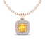 1.08 CTW Citrine & Micro VS/SI Diamond Necklace Halo