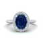 2 CTW Sapphire & Micro Pave VS/SI Diamond Ring Halo 18K