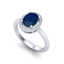2 CTW Sapphire & Micro Pave VS/SI Diamond Ring Halo 18K - 2