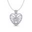3 CTW Micro Pave VS/SI Diamond Heart Necklace 14K White