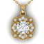 0.75 CTW I-SI Diamond Solitaire Art Deco Necklace 18K