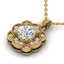 0.75 CTW I-SI Diamond Solitaire Art Deco Necklace 18K - 2