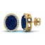 5.50 CTW Sapphire & Micro VS/SI Diamond Halo Earrings - 2