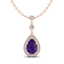 2.25 CTW Amethyst & Micro Pave VS/SI Diamond Necklace - 2