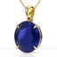 9 CTW Sapphire Designer Solitaire Necklace 18K Yellow