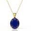 9 CTW Sapphire Designer Solitaire Necklace 18K Yellow - 2