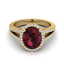 3 CTW Garnet & Micro VS/SI Diamond Halo Ring 18K Yellow