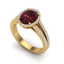 3 CTW Garnet & Micro VS/SI Diamond Halo Ring 18K Yellow - 2