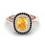 2.50 CTW Citrine With Black & Micro VS/SI Diamond Ring
