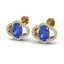 3.50 CTW Tanzanite & Micro Pave VS/SI Diamond Earrings