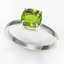 2 CTW Cushion Cut Peridot Solitaire Engagement Ring 18K - 2