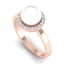 0.25 CTW Micro Pave Halo VS/SI Diamond & Pearl Ring 14K - 2
