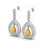 2.25 CTW Citrine & Micro Pave VS/SI Diamond Earrings