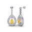 2.25 CTW Citrine & Micro Pave VS/SI Diamond Earrings - 2