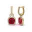 6 CTW Ruby & Micro Pave VS/SI Diamond Earrings 18K - 2