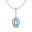 2 CTW Sky Blue Topaz & Micro VS/SI Diamond Necklace
