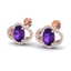 4 CTW Amethyst And Micro Pave VS/SI Diamond Earrings