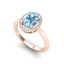 2 CTW Sky Blue Topaz & Micro VS/SI Diamond Ring Halo - 2