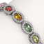 10.04 CTW Multi Color Sapphire & Diamond Halo Bracelet - 3