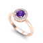 0.75 CTW Amethyst & Micro Halo VS/SI Diamond Ring 14K - 2