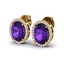 5.50 CTW Amethyst & Micro VS/SI Diamond Halo Earrings