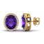 5.50 CTW Amethyst & Micro VS/SI Diamond Halo Earrings - 2