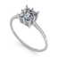1.0 CTW VS/SI Princess Diamond Art Deco Ring 14K White - 2