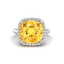 6 CTW Citrine And Micro Pave Halo VS/SI Diamond Ring