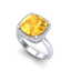 6 CTW Citrine And Micro Pave Halo VS/SI Diamond Ring - 2