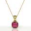2 CTW Cushion Cut Ruby Designer Solitaire Necklace 18K - 2