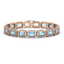 24.51 CTW Aquamarine & Diamond Halo Bracelet 10K Rose