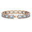 24.51 CTW Aquamarine & Diamond Halo Bracelet 10K Rose - 2