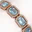 24.51 CTW Aquamarine & Diamond Halo Bracelet 10K Rose - 3