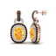 5 CTW Citrine & Black Micro Pave VS/SI Diamond Earrings - 2