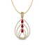 2 CTW Ruby & Micro Pave VS/SI Diamond Designer Necklace - 2