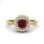 0.75 CTW Garnet & Micro Halo VS/SI Diamond Ring 18K