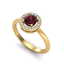 0.75 CTW Garnet & Micro Halo VS/SI Diamond Ring 18K - 2