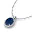 3 CTW Sapphire & Micro Pave VS/SI Diamond Necklace Halo