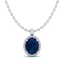 3 CTW Sapphire & Micro Pave VS/SI Diamond Necklace Halo - 2