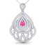 2 CTW Pink Sapphire & Micro Pave VS/SI Diamond Necklace