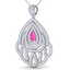 2 CTW Pink Sapphire & Micro Pave VS/SI Diamond Necklace - 2