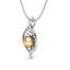 0.31 CTW VS/SI Diamond Golden Pearl Necklace 14K White - 2