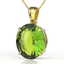 9 CTW Peridot Designer Solitaire Necklace 18K Yellow