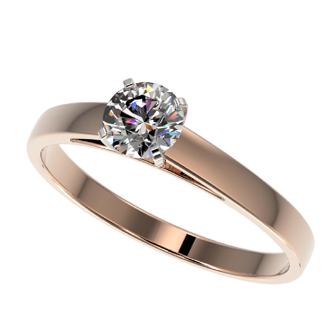 0.50 CTW Certified H-SI/I Quality Diamond Solitaire: REF-54W2F -32953 ---- 0.50 CTW Certified H-SI/I Quality Diamond Solitaire Engagement Ring 10K Rose Gold ---- Luxury Designer Brand Ring Appraised at $3,600 Certificate Number US32953 10k Rose gold, Ri