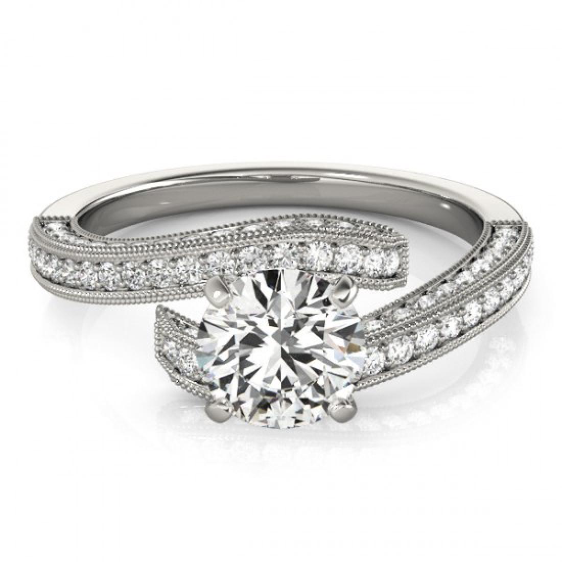 1.75 CTW Certified VS/SI Diamond Bypass Solitaire Ring: REF-386N4Y -25622 ---- 1.75 CTW Certified VS/SI Diamond Bypass Solitaire Ring 14K White Gold ---- Luxury Designer Brand Ring Appraised at $17,000 Certificate Number US25622 14k White gold, Ring Size i
