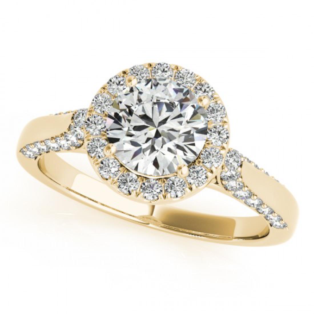 2.15 CTW Certified VS/SI Diamond Solitaire Halo Ring: REF-593H5A -24236 ---- 2.15 CTW Certified VS/SI Diamond Solitaire Halo Ring 14K Yellow Gold ---- Luxury Designer Brand Ring Appraised at $29,850 Certificate Number US24236 14k Yellow gold, Ring Size i