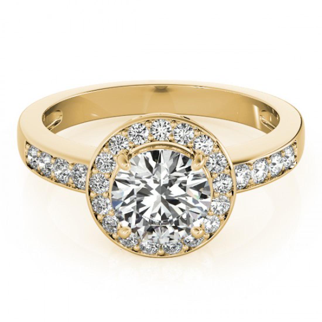 1.2 CTW Certified VS/SI Diamond Solitaire Halo Ring 14K: REF-193X8T -24817 ---- 1.2 CTW Certified VS/SI Diamond Solitaire Halo Ring 14K Yellow Gold ---- Luxury Designer Brand Ring Appraised at $8,550 Certificate Number US24817 14k Yellow gold, Ring Size is 